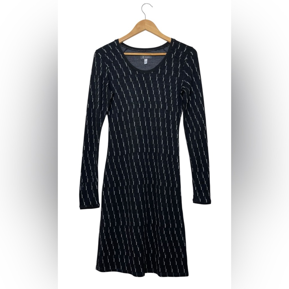 Ibex Juliet Merino Wool Dress Black Small Made In USA Long Sleeve ZQ Certified